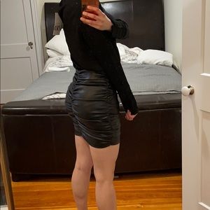 Zara Draped Faux Leather Skirt